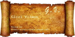 Giczi Vilmos névjegykártya